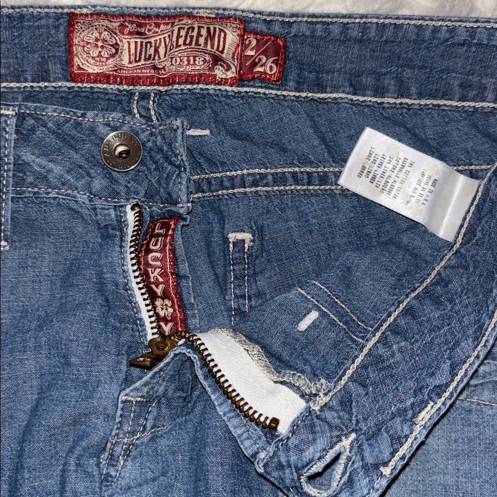 Lucky🍀Brand Vintage Retro Low-rise Straight Leg Jeans, Size 2/26 - Picture 14 of 16